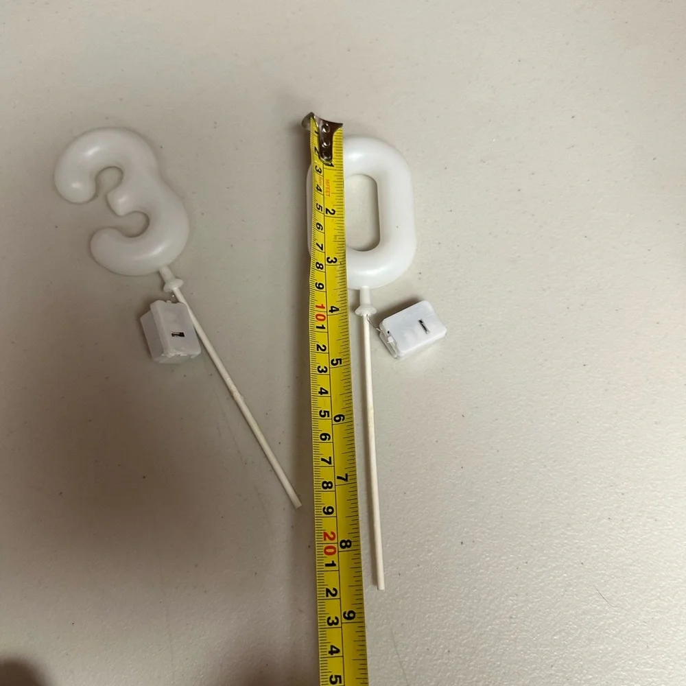 LED lights numbers multicolored 3 and 0 for cake topper